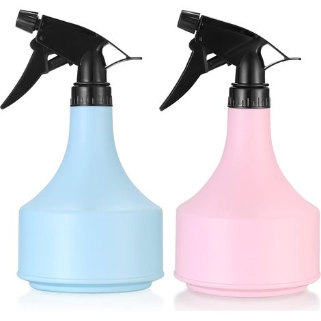 2 Stück Leere Sprühflaschen, 500ml Kunststoff-verneblerflaschen, Leere Sprayflasche, Nachfüllbare Pumpwasserzerstäuber Für Pflanzen, Garten, Küche, Innenbereich - Rosa+blau