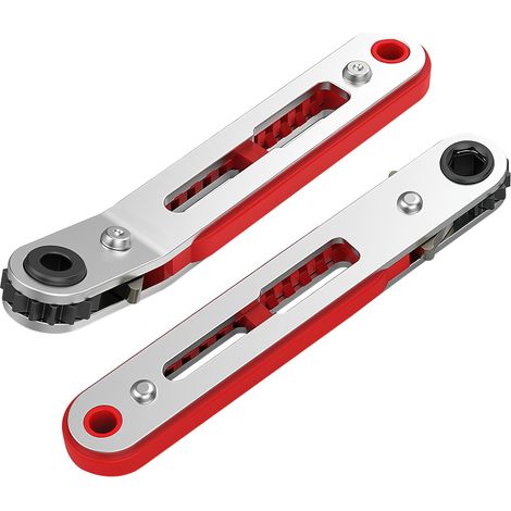 2 Stück Mini-umschaltknarren, Flacher Kopf Und Gekröpfter Kopf, Umschaltbarer Schraubendreher 1/4 Zoll, Ratschenschlüssel