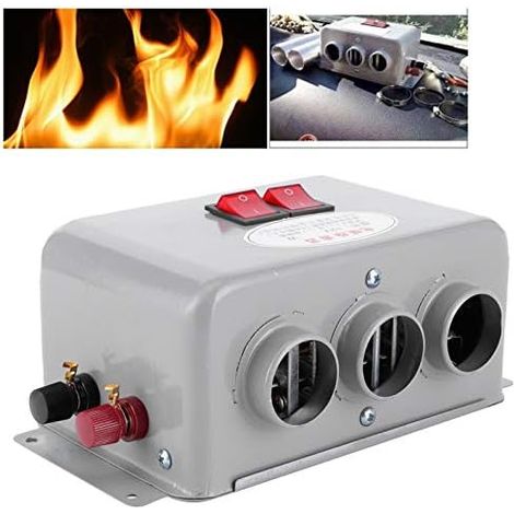Kompakter 12-v-auto-heizkörper, 3 Löcher, 600 W/800 W Schnellaufheizung Für Den Winter, Entfernt Eis, Leiser Betrieb