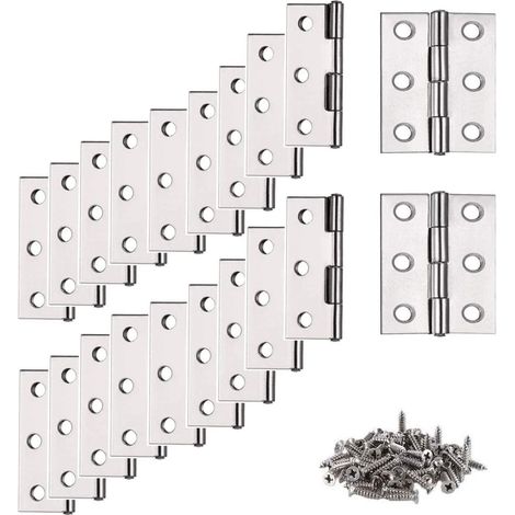 Scharnier, Edelstahl-scharnier, 20 Stück Kleine Scharniere, Scharnier, Flaches Scharnier, Scharnier Für Möbel, Haus, Schrank, Türhalter, Schublade (mit 120 Stück M4 16 Mm Schrauben)