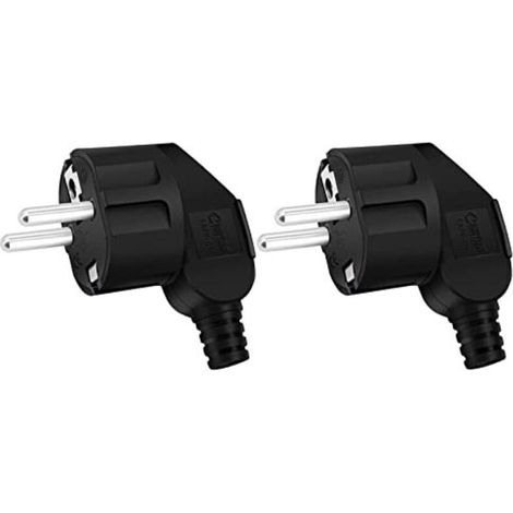 Steckdosen-schutzkappe, 2-teiliges Anschluss-kit, Gummistecker, Abnehmbarer Euro-stecker, Kunststoff, 250 V (16 A), Für Kabel Von 8 Bis 10 Mm², Ip20, Für Den Innenbereich, Schwarz Und Weiß