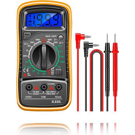 Digitales Multimeter - Voltmeter Mit Doppelsicherung - Tragbares Multimeter Mit Lcd-bildschirm Für Ac/dc-spannung, Widerstand, Durchgangsprüfung Und Frequenz