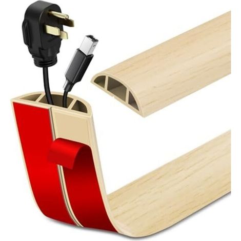 Klebefalz Für Kabel, Kabelkanal Für Den Boden, Pvc-kabelabdeckung (6 M × 2 Cm, Holzoptik Beige)