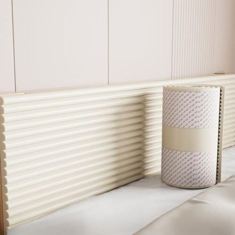 Kopfschutz Für Bett, Wandmontierter Stoßschutz, Selbstklebende Wandtafel, Dekoratives Kopfteil-panel, Kinderzimmer (beige, 20 Cm X 2 M, 1 Stück)