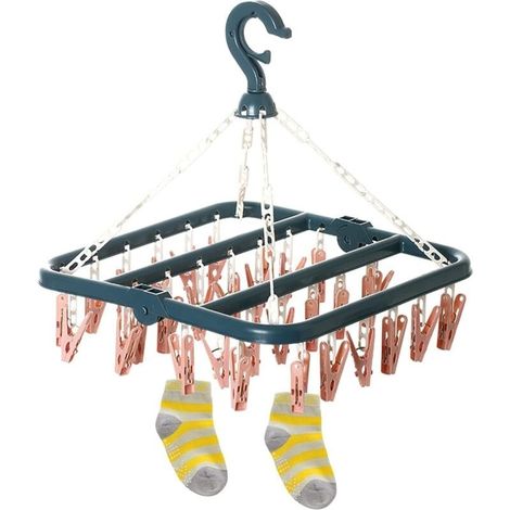 Wäscheständer Für Socken Mit 32 Klammern, Robuster Wäscheklammern-ständer Aus Kunststoff Für Unterwäsche Und Socken, Für Innen- Und Außenbereich