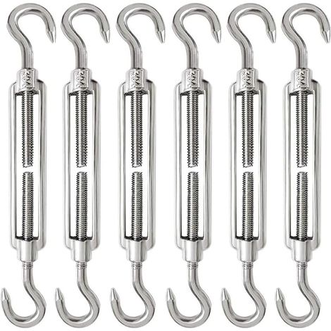 6 Stück M6 Drahtseilspanner Aus Edelstahl 304, Verstellbar Mit Haken Und Ratsche Für Stahlseile