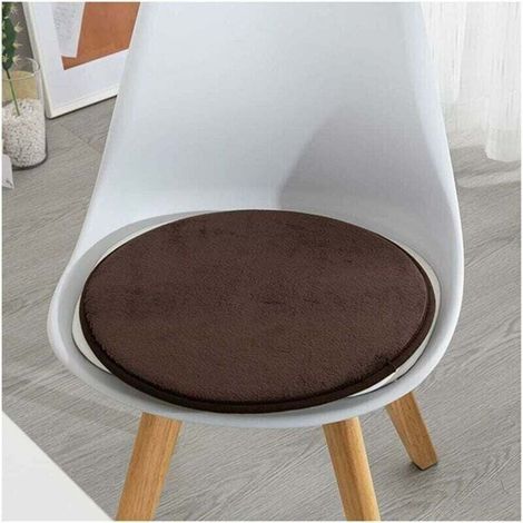 4er-set Runde Stuhlkissen, 33 Cm – Memory-schaum – Flanellstoff – Rutschfeste Latex-pvc-basis – Langanhaltender Komfort
