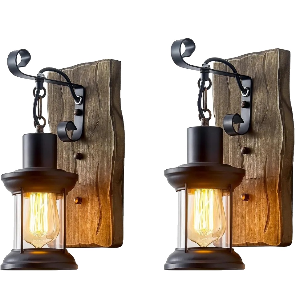 Wandleuchte, Vintage-design, Dimmbare Funktionen, 2stk, Keine Glühbirne