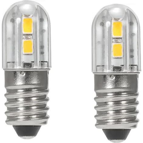 2er-pack E10 6v Led-birnen Mit Schraubfassung, 2835 Smd 4-chip Gelb Upgrade Für Taschenlampen