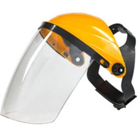 Schutzvisier Mit Stirnband Und Polycarbonat-visier Für Rasentrimmer Und Freischneider, Gelb