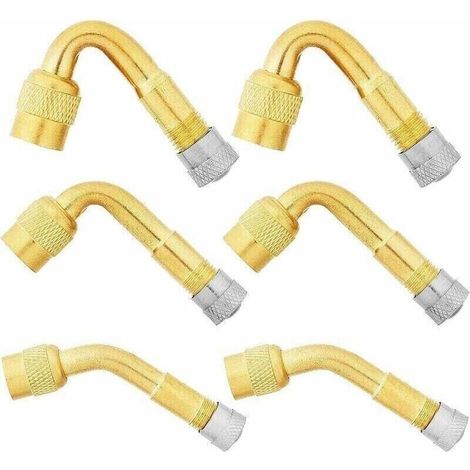 6 Stück Reifenventil-verlängerungen, 45°, 90°, 135° Reifenventil-adapter-anschluss Mit Verlängerungs-kniebogen, Gebogener Ventilkopf Für Aufpumpen Bei Auto, Lkw, Motorrad, Fahrrad Und Roller