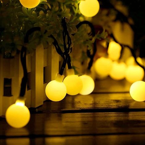 Außen-solar-lichterkette, 50 Led 7m Mit 8 Schönen Beleuchtungsmodi, Lichtdeko Für Garten Terrasse, Baum Weihnachten Fest