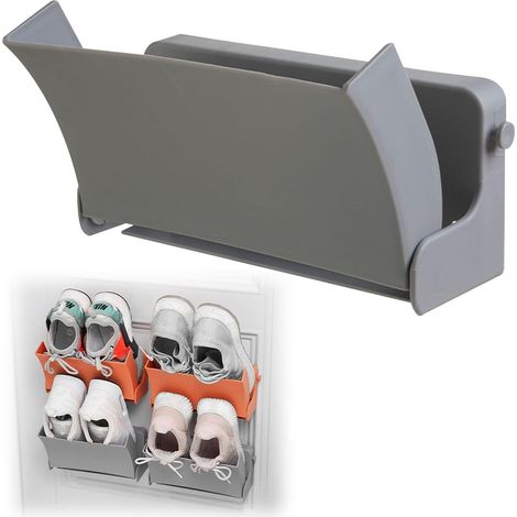 Wandmontierter Faltbarer Schuhschrank, Faltbare Wand-schuhregale, Flur-haken Und Gang-aufbewahrung, Grau