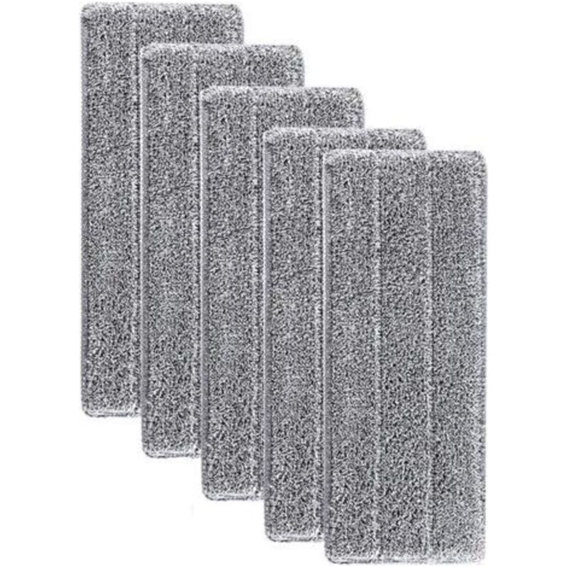 Tampon De Vadrouille - Microfibre 33 X 12 Cm - Pour Balai À Pulvérisation Et Balai À Crochets - Réutilisable Lavable En Machine - Lot De 5