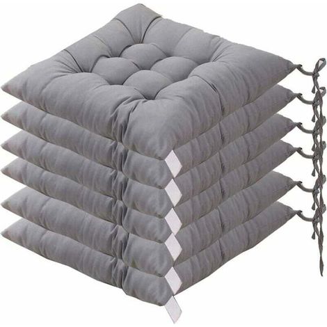 6er-pack Quadratische Stuhlkissen 40x40 Cm – 100 % Polyester – Gepolsterter Komfort – Für Innen- Und Außenbereich