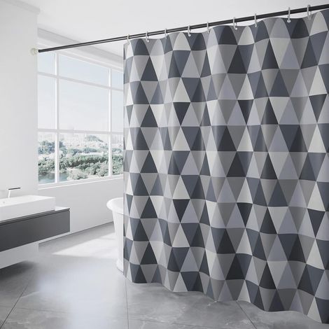 Duschvorhang, Duschvorhang 180x180 Cm, Badewannenvorhang Für Badezimmer, Dreiecksmuster