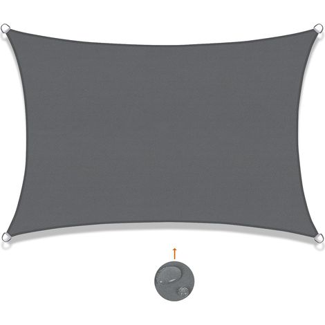 Rechteckiges Sonnensegel 2,5 X 3 M Wasserdicht Aus Polyester – Uv-schutz 95 % – Einfache Installation Mit D-ringen