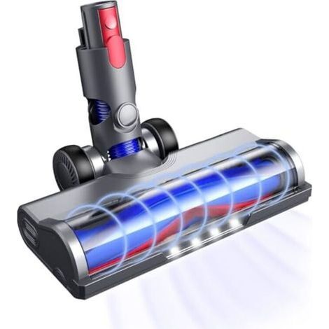 Accessoire Brosse De Rechange Compatible Avec Les Aspirateurs Dyson V7, V8, V10, V11, V15 – Brosse Sol À Entraînement Direct Avec 4 Lumières Led Pour Sols Durs Et Moquettes