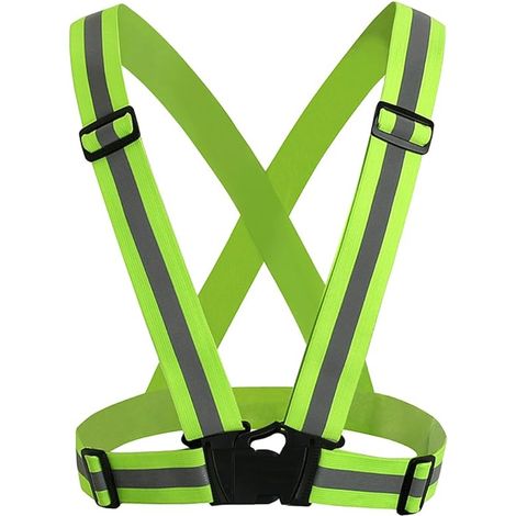 Reflektierender Sicherheitsgurt Mit Hoher Sichtbarkeit, Verstellbar - Unisex Fluoreszierend Grüne Weste