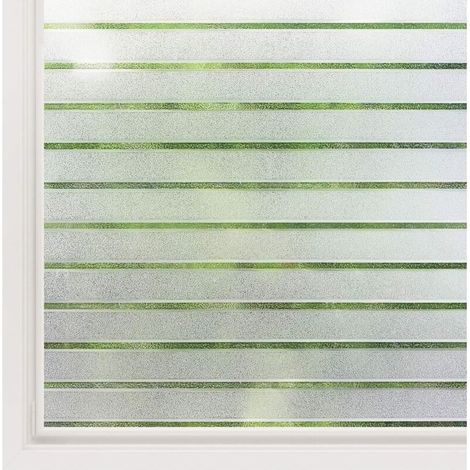 Elektrostatisches Fensterfolie Mit Horizontalem Streifenmuster, Opake Klebefolie Für Glas, Mattiert, Statisch Haftend Ohne Klebstoff, Sichtschutz Gegen Glasbruch, Für Küche, Haus Und Badezimmer 45x200