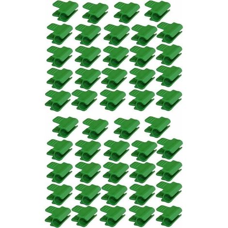 Set Aus 48 Schlauchschellen Für Gartenschläuche, Zubehör Für Gewächshausfolien, Außendurchmesser 16 Mm, Pflanzenstecknadeln, Kunststoffklammern Für Gewächshäuser, Grün