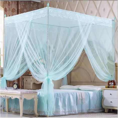 Vier-ecken-moskitonetz Für Himmelbett, Queen-size-bettvorhänge, Elegantes Und Entspannendes Baldachin-dekorationsset Mit Vollständigem Aufhängungsset (2,1 X 5 M)
