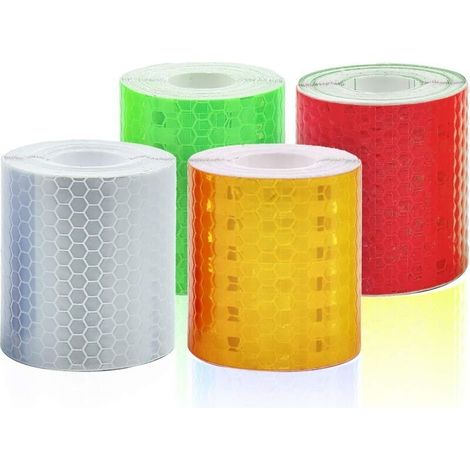 4 Rollen Reflektierendes Klebeband, Selbstklebendes Sicherheits-warnband, Reflektierende Bänder Für Die Nacht, Folienklebeband, 5 Cm X 3 M