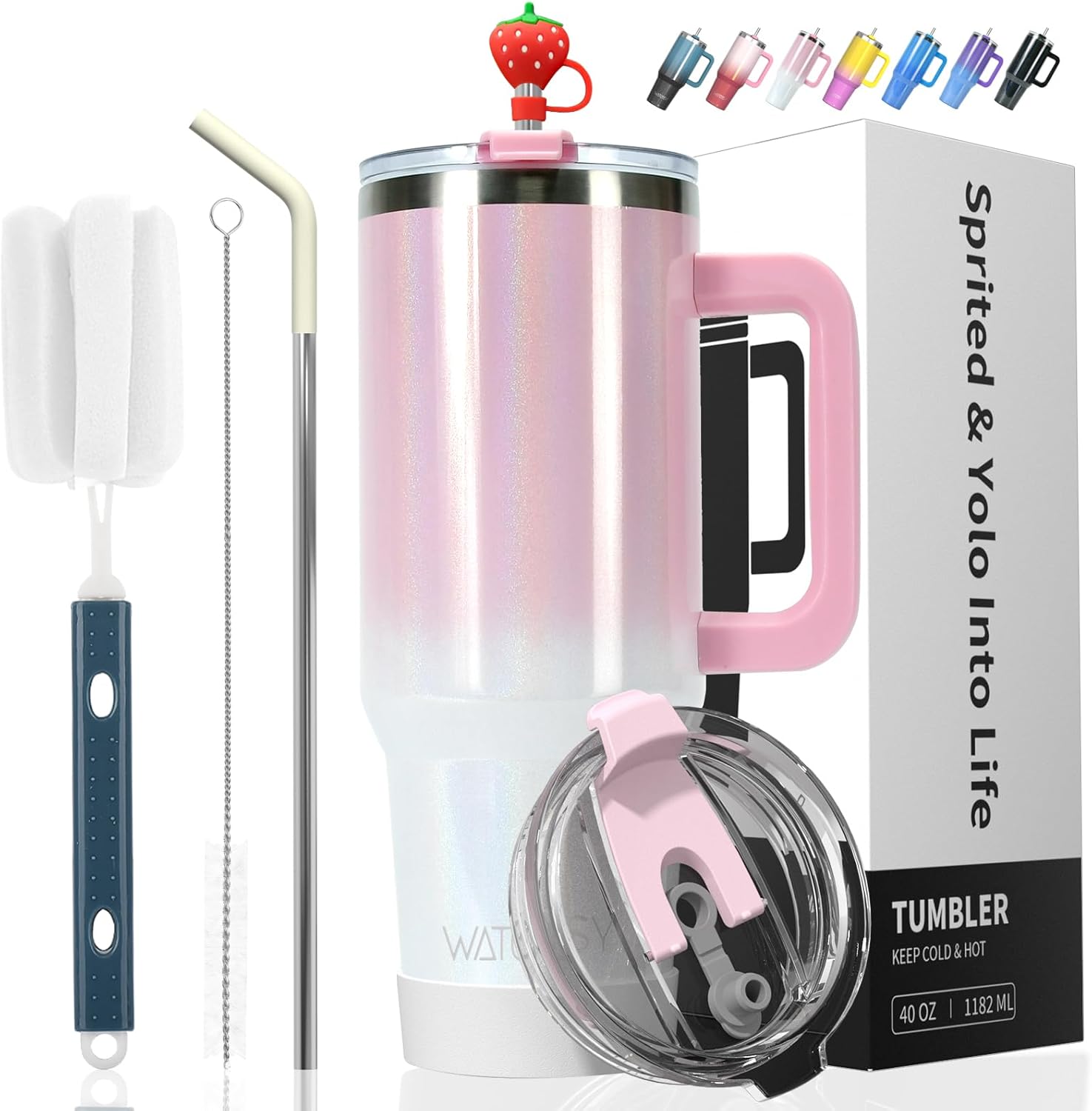 Isolierbecher – 1182 Ml – Edelstahl – Vakuumisolierung – Ideal Für Reisen Und Büro – Glänzendes Rosa