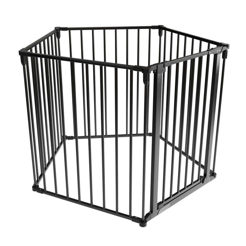 [gebraucht] B-ware Kamin- / Ofenschutzgitter 300 Cm Sicherheitsgitter Mit Tür Schwarz Metall