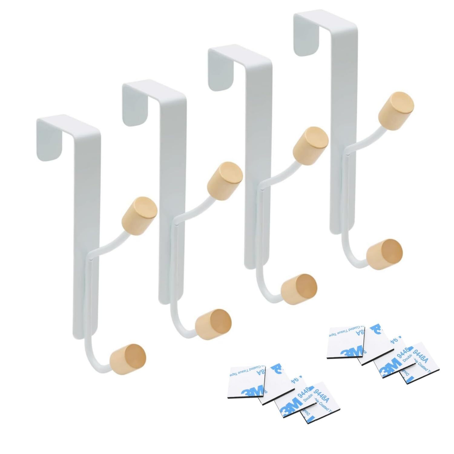 Set Mit 4 Weißen Türhaken Für Schlafzimmer, Türhaken, Garderobenhaken Zum Aufhängen Von Mänteln, Hüten, Bademänteln, Handtüchern (weiß)