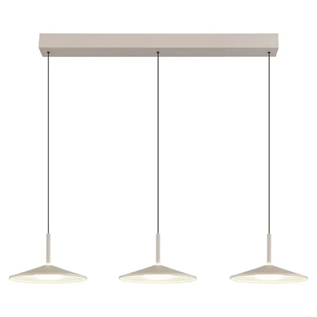 Led Pendelleuchte Hängeleuchte Deckenleuchte Metall Sandfarben 3-flammig L 95 Cm
