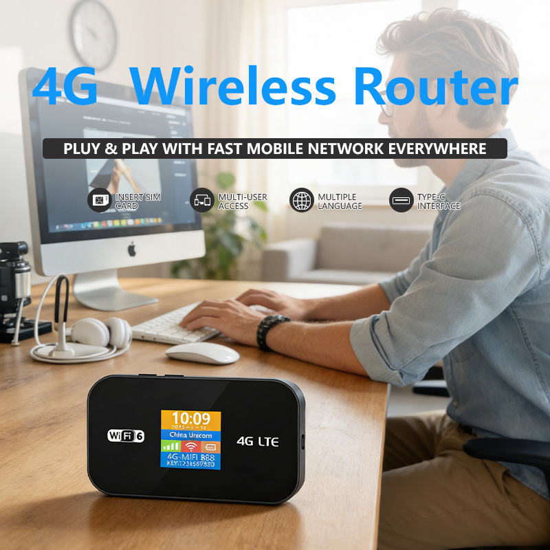 Tragbarer 4g-wlan-router, Tragbarer Lte-wlan-router, Mobiler Mifi-router Mit Sim-kartensteckplatz – Mf967-pe Eurasia Edition Display