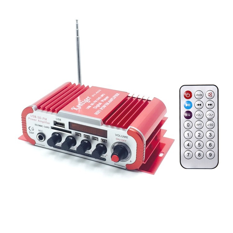 Hy600 Karaoke-mikrofon, Usb-/sd-kartenleser, 12-v-mini-fm-verstärker Für Auto/zuhause – Hy600 Rot