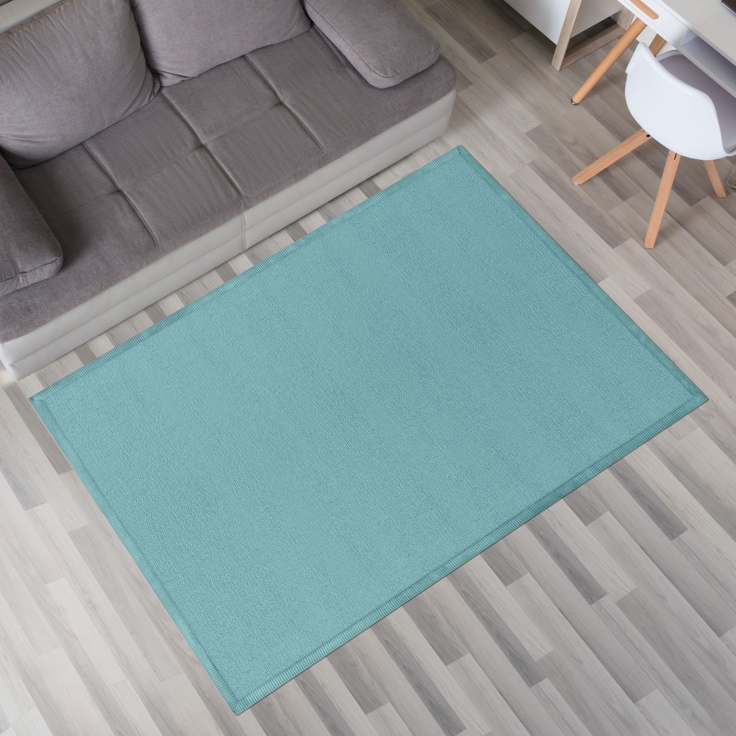 Krabbelmatte Babyzimmer Teppich Spielmatte Kinder Unifarben Rutschfest Flauschig 140 Cm X 200 Cm X 24 Mm Blau Rechteckig