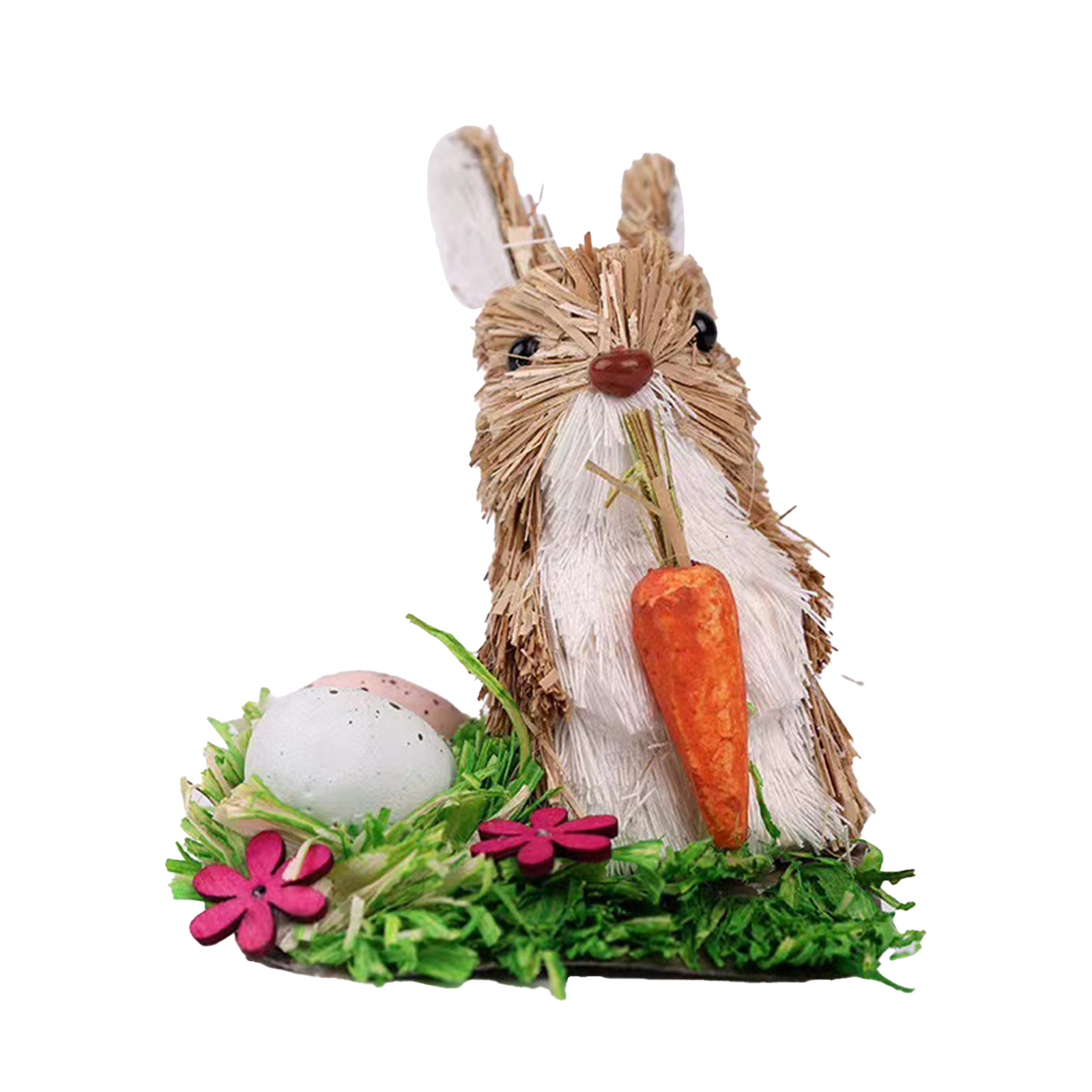 【kleiner Brauner Hase (9 X 8 X 9,5 Cm)】 Handgefertigter Deko-hase Aus Naturstroh, Für Garten Oder Balkon