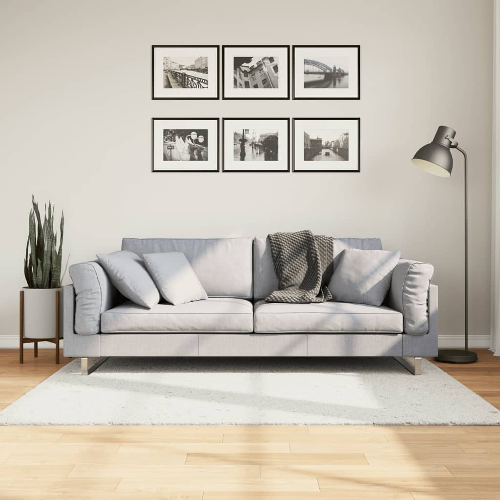 Vidaxl Teppich Oviedo Kurzflor Creme 120x120 Cm
