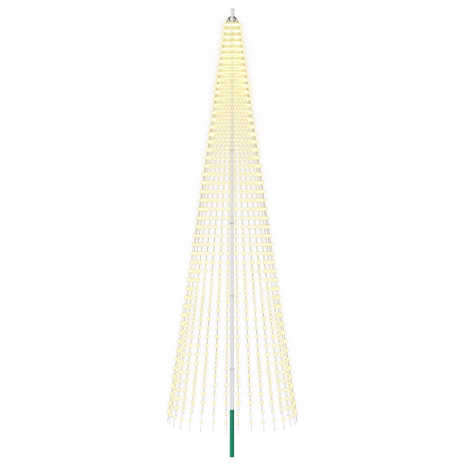 Vidaxl Christmas Tree Light With Spike And Flagpole 500 Cm 1632 Leds