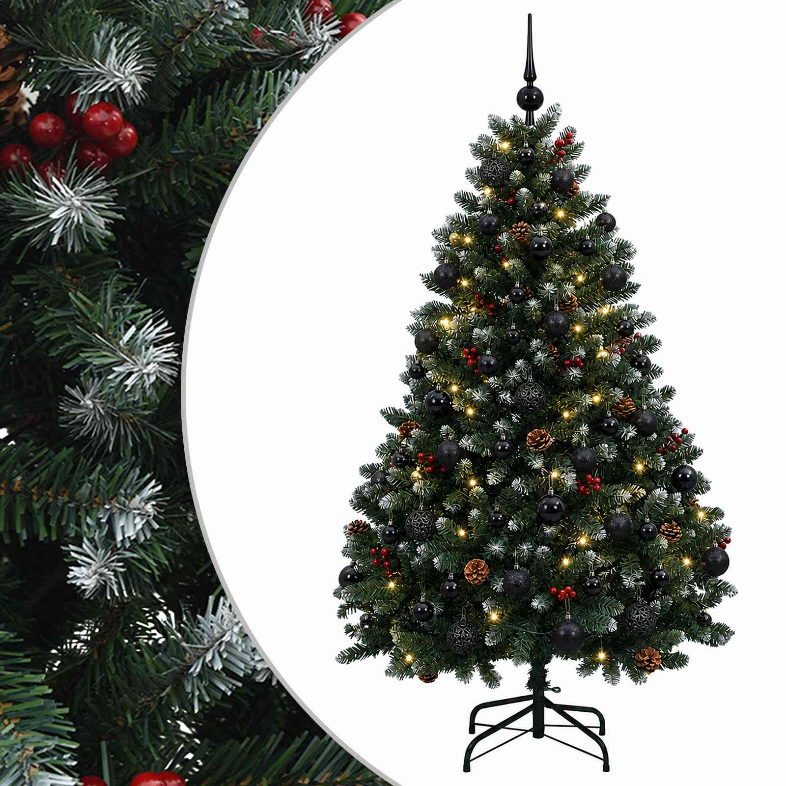 Vidaxl Artificial Christmas Tree Green With Bauble 150 Cm 150 Leds