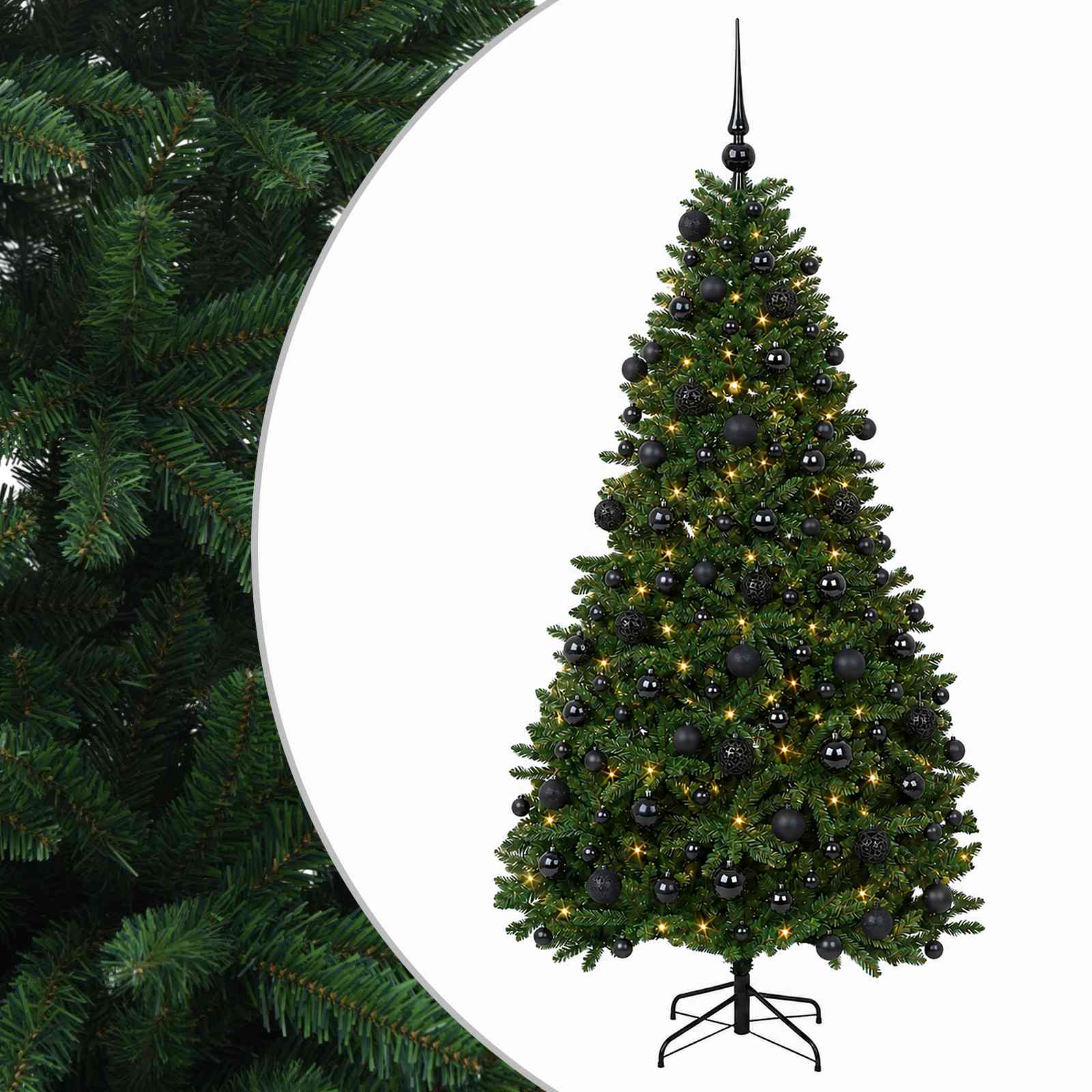 Vidaxl Artificial Christmas Tree Mid-green With Bauble 180 Cm 300 Leds