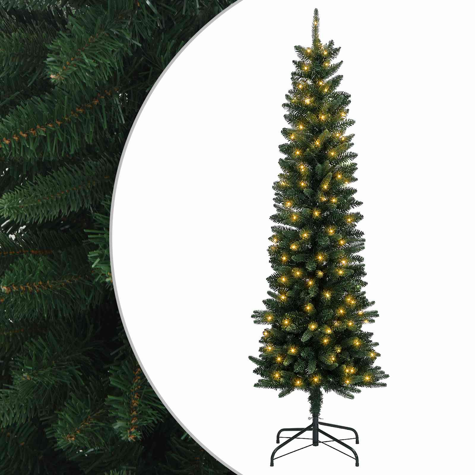 Vidaxl Artificial Slim Christmas Tree 120 Cm 150 Leds Warm White