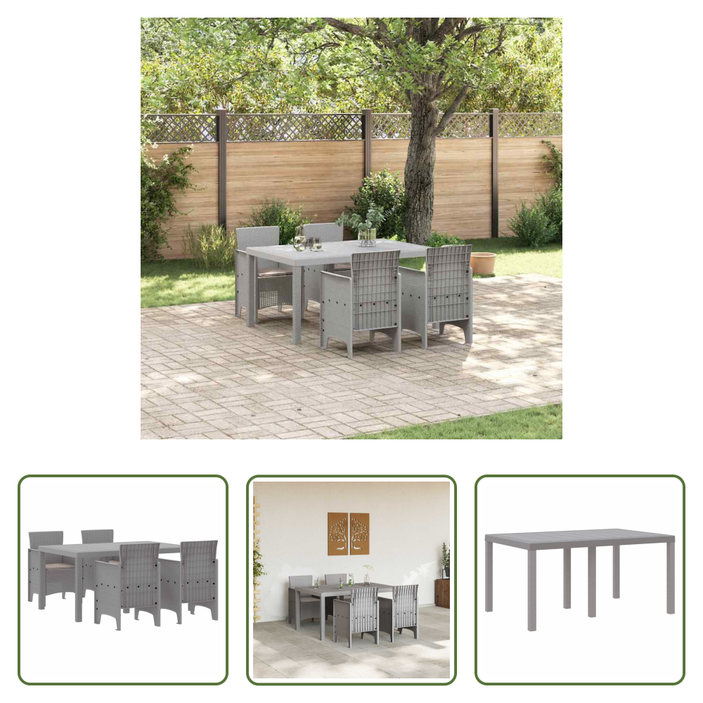 Vidaxl Terrassendinner - Garten Essgruppe 5 Pcs Hellgrau Polt Rattan
