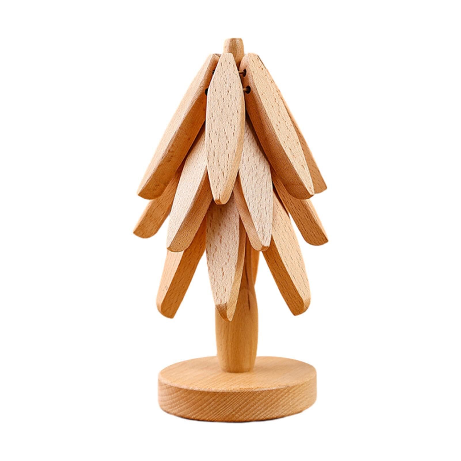 Faltbarer Holzuntersetzer, Hitzebeständige Tischmatte, Tischset Aus Holz – Isolierende, Hitzebeständige Matte Für Teekannen Und Heiße Pfannen