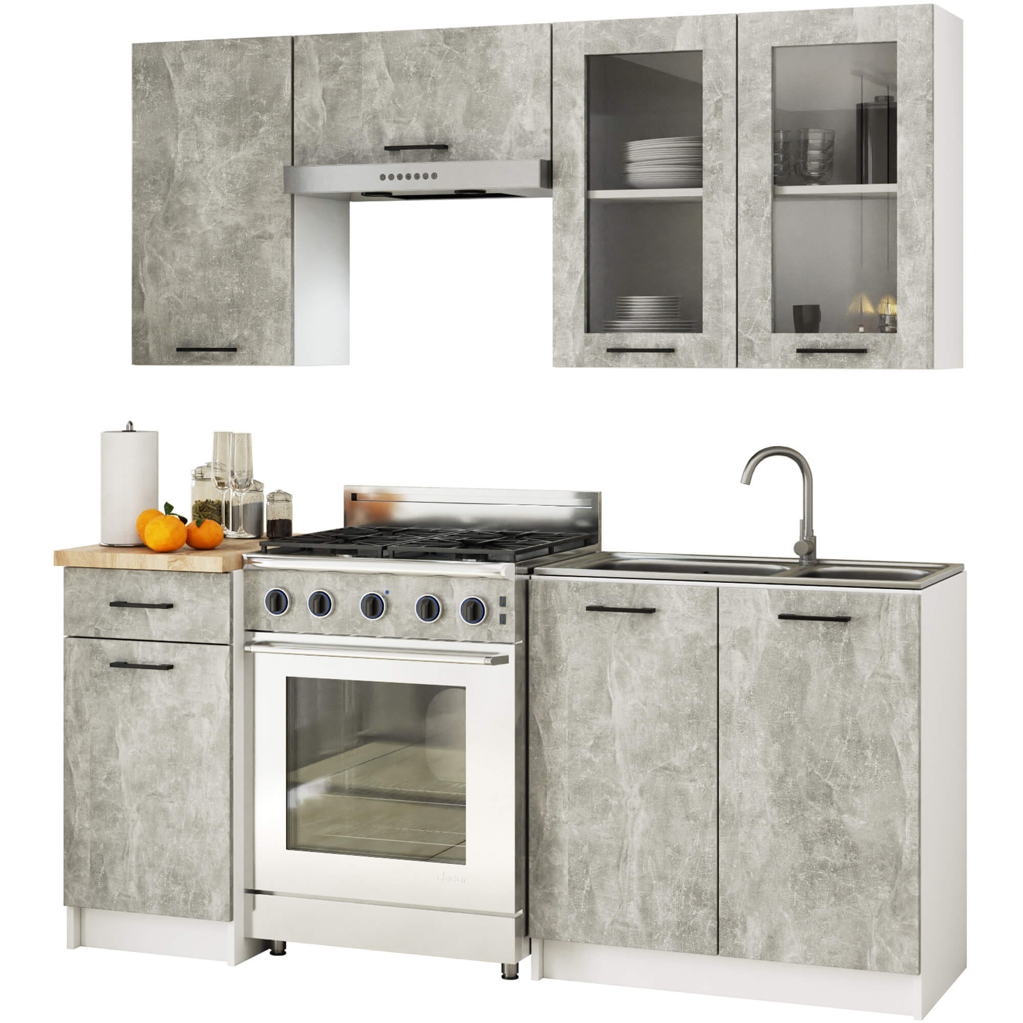 Küchenmöbel-set 180 Cm Matt Mit Arbeitsplatte 1 Schublade Kollektion Oliwia Raumhirsch