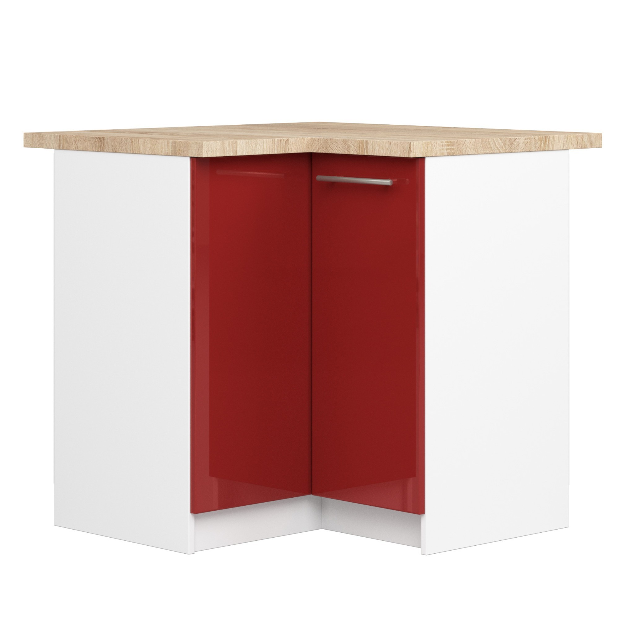 Eck-küchenunterschrank 90 Cm Moderne Ausführung Mit Arbeitsplatte Rot Kollektion Oliwia Raumhirsch