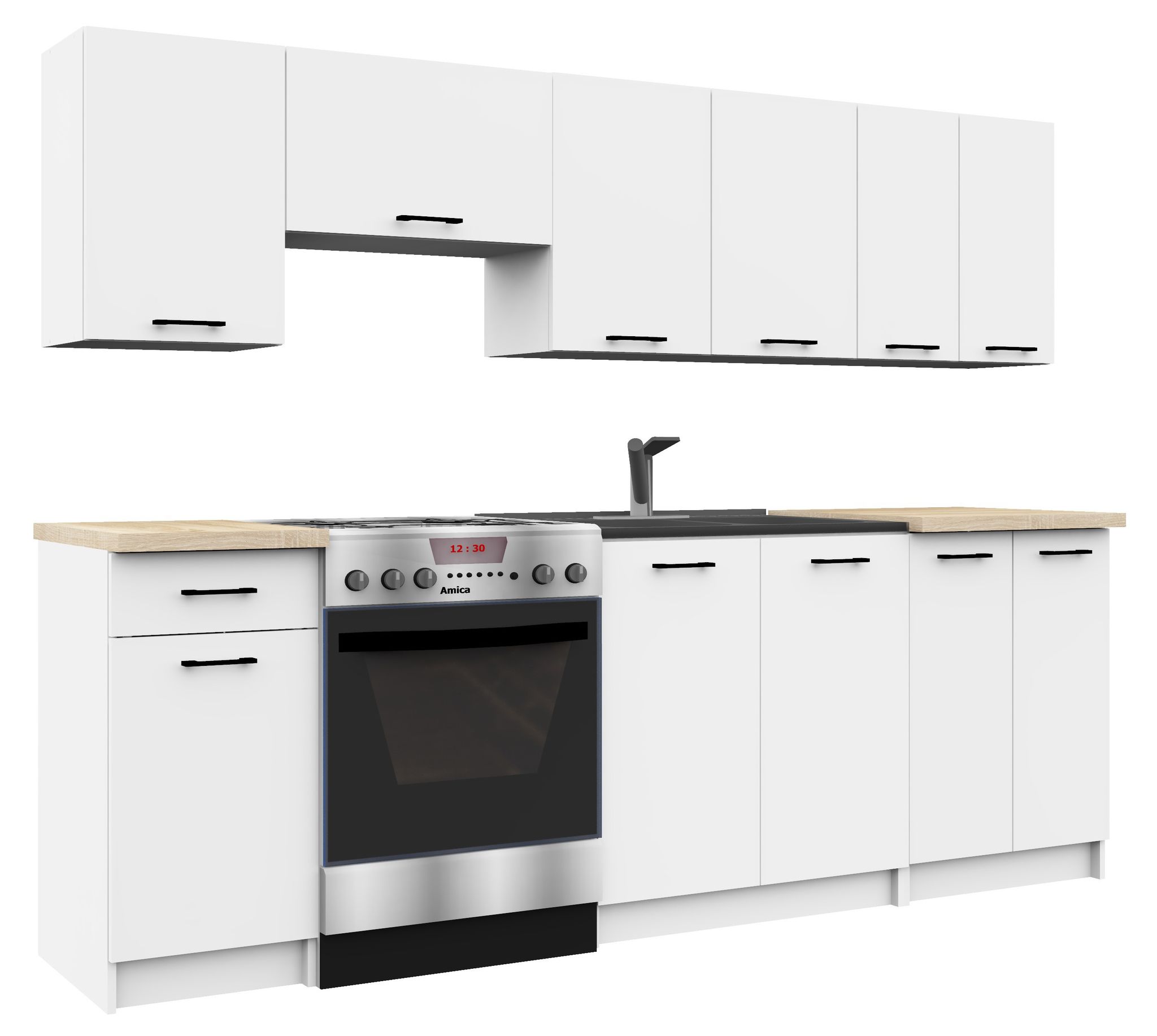 Küchenmöbel-set 240 Cm Matt Mit Arbeitsplatte 1 Schublade Kollektion Oliwia Raumhirsch