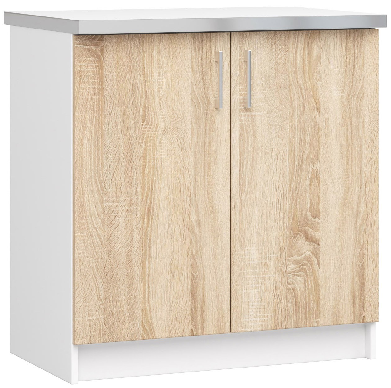 Küchenunterschrank 80 Cm Moderne Ausführung Mit Arbeitsplatte 2 Türen Eiche Sonoma / Weiß / Matt Kollektion Lima Raumhirsch