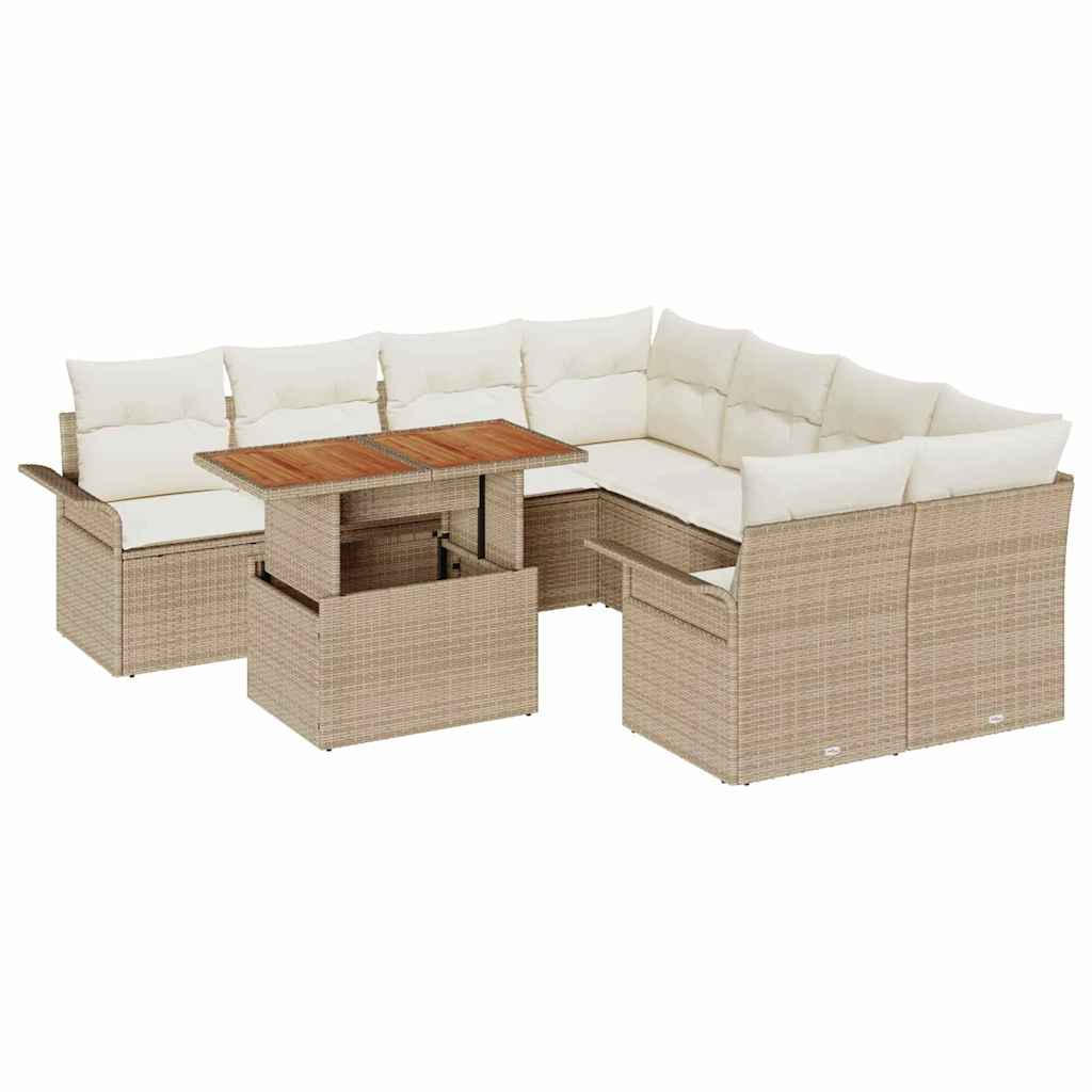 Vidaxl Ensemble De Canapé De Jardin Avec Coussin Beige Et Crème