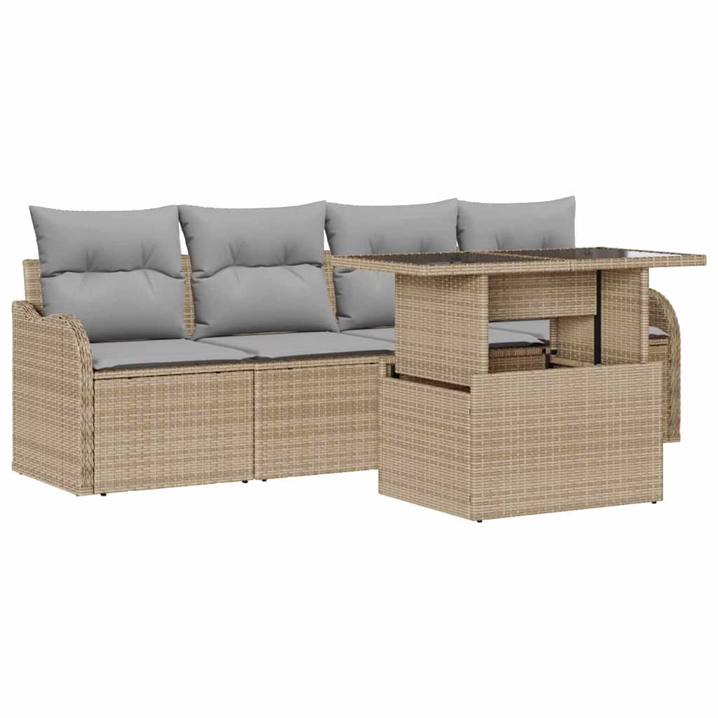 Maison Exclusive - Gartensofa-set 5 Stk. 4-sitzanzahl Beige Poly