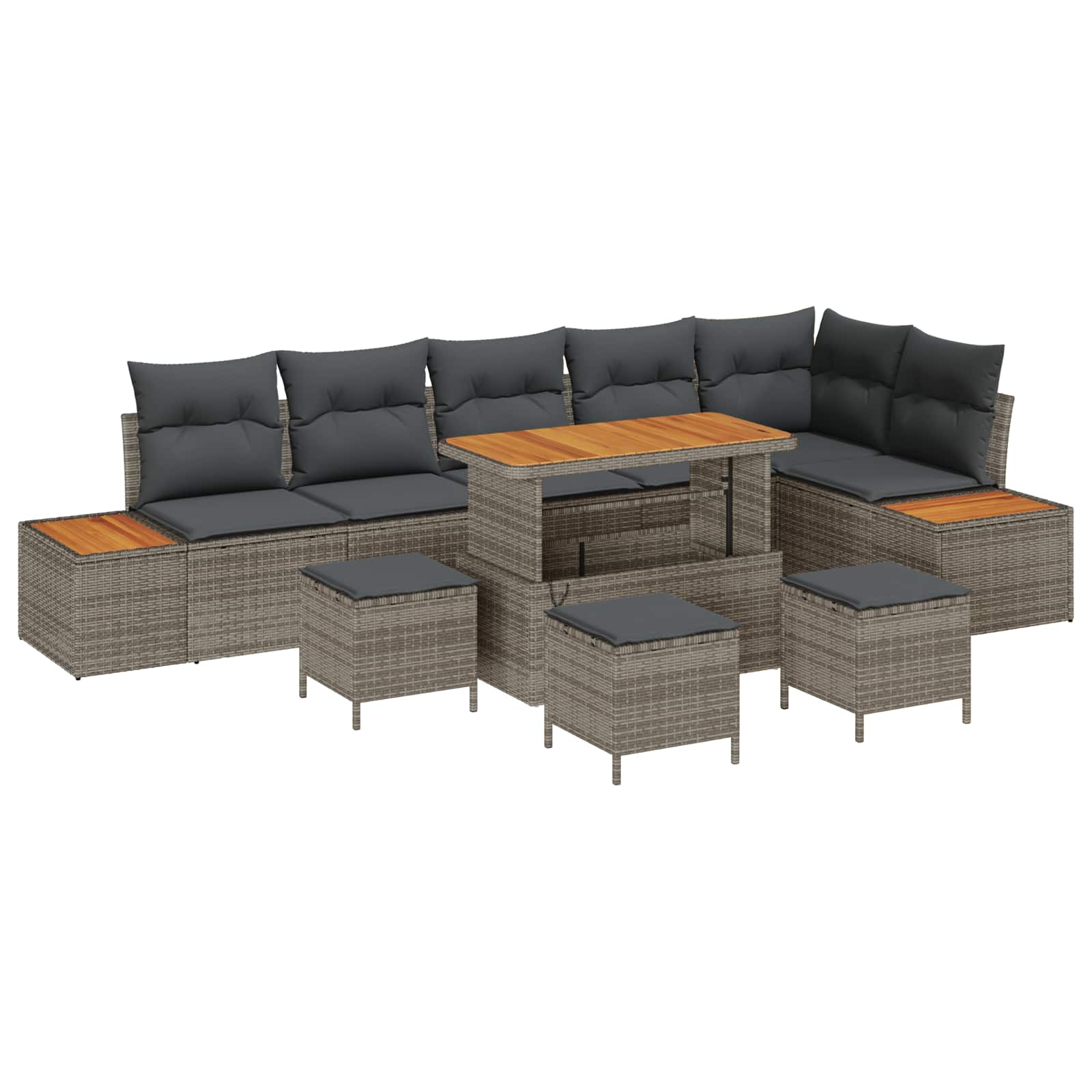Maison Exclusive - Gartensofa-set 10 Stk. 9-sitzanzahl Grau