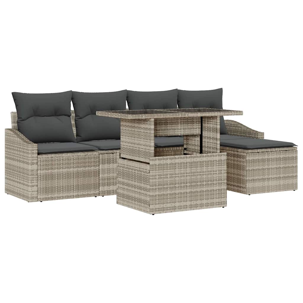 Maison Exclusive - Garten-sofa-set 6 Stk. Hellgrau Und Dunkelgrau
